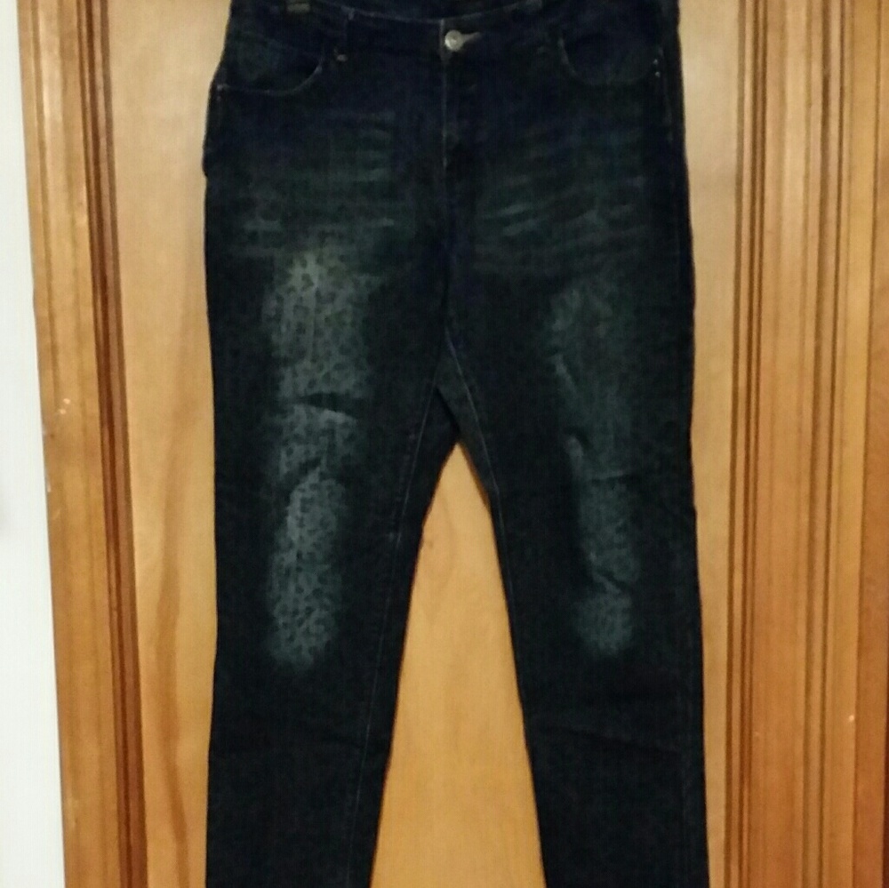 Blue Denim Leopard jeans